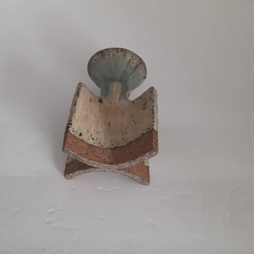 Stone Over Iron Candle Holder Japandi Eclectic Unique